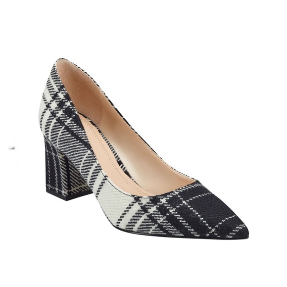 Marc Fisher Zala Pumps Block Heel Plaid 